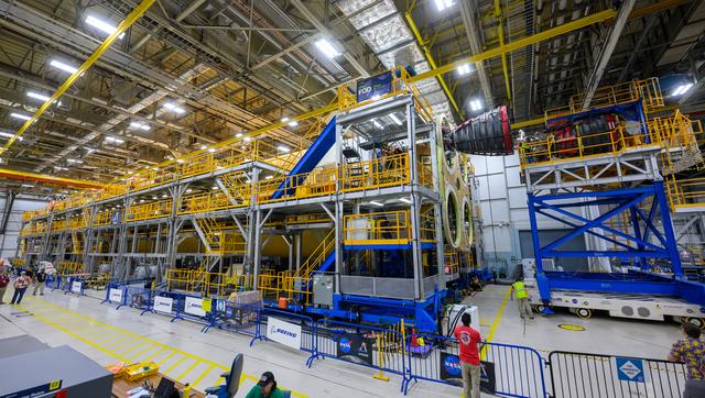 NASA image: Engine Installation Continues for Artemis II Moon Rocket at NASA Michoud