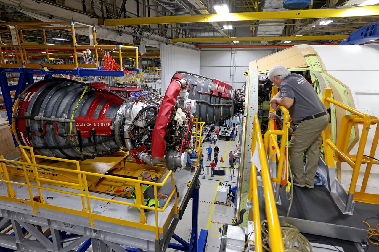 These photos and videos show how technicians at NASA’s Michoud Assembly Facility in New Orleans installed the second of four RS-25 engines onto the core stage for the agency’s SLS (Space Launch System) rocket that will help power NASA’s first crewed Artemis mission to the Moon.   Crews added the second engine, with the serial number E2047 in position one, to the stage Sept. 15. The serial number for the engine installed Sept. 11 in position two on the core stage is E2059. Engineers consider the engines to be “soft” mated to the rocket stage. Following soft mate of all four engines, technicians with NASA, Aerojet Rocketdyne, an L3Harris Technologies company and the RS-25 engines lead contractor, along with Boeing, the core stage lead contractor, will fully secure the engines to the stage and integrate the propulsion and electrical systems within the structure. All four RS-25 engines are located at the base of the core stage within the engine section.  NASA is working to land the first woman and first person of color on the Moon under Artemis. SLS is part of NASA’s backbone for deep space exploration, along with Orion and the Gateway in orbit around the Moon. SLS is the only rocket that can send Orion, astronauts, and supplies to the Moon in a single mission. 