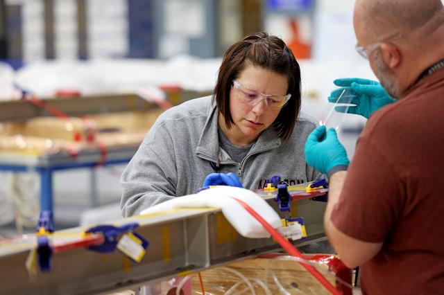 NASA image: NASA, Boeing, prepare midbody struts for future SLS upper stage