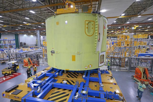 NASA image: NASA, Boeing Move Artemis IV Rocket Hardware to Barge