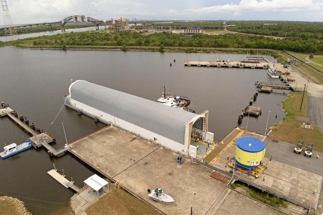 NASA image: NASA, Boeing Move Artemis IV Rocket Hardware to Barge