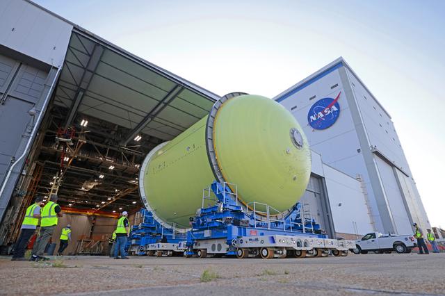 NASA image: Artemis III Liquid Oxygen Tank Moves to Thermal Protection System Application Cell 