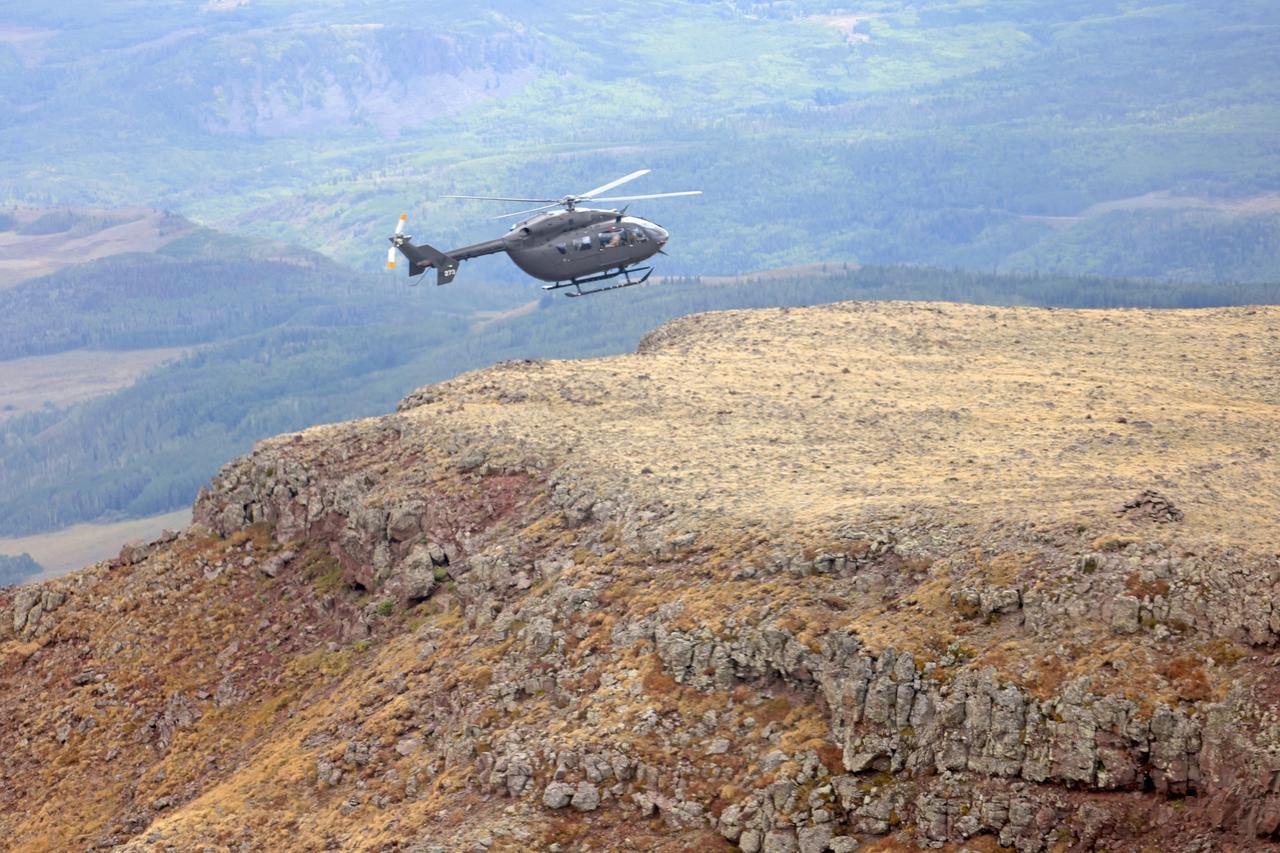These photos and videos show how NASA certified a new lander flight training course using helicopters in the mountains of northern Colorado. NASA is partnering with the Colorado Army National Guard at its High-Altitude Army National Guard Aviation Training Site near Gypsum, Colorado, to develop the foundational flight training course that will help astronauts practice flight and landing procedures for the Moon. The certification marks an important milestone in crew training for Artemis missions to the Moon, when astronauts will use a commercial human landing system to land on the lunar surface. During the two-week certification run in late August 2025, NASA astronauts Matthew Dominick and Mark Vande Hei participated in flight and landing training to help certify the course. The pair, along with trained instructor pilots with the Army National Guard, took turns flying a helicopter and navigating to landing zones. Artemis flight crew trainers, mission control leads, and lunar lander operational experts from NASA Johnson joined them on each helicopter flight to assess the instruction, training environment, and technical applications for crewed lunar missions. For more information, contact NASA Marshall’s Office of Communications at 256-544