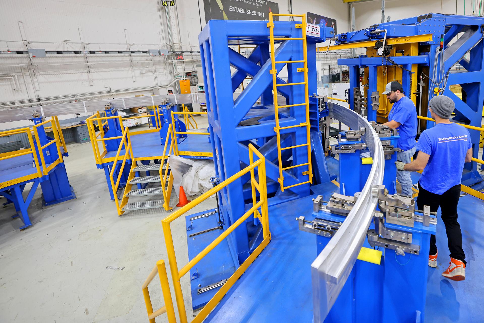 Teams at NASA’s Michoud Assembly Facility in New Orleans continue to make progress manufacturing core stages for the SLS (Space Launch System) rocket. In August, teams with NASA and Boeing, SLS core stage prime contractor, completed the first ring for the sixth SLS core stage. The core stage rings are welded together through a friction-stir welding process. A completed ring is 27.6 feet in diameter and serves as a connection point to join the large core stage structures together. The rings also provide structural stability to the bottoms of the domes.    The 212-foot-tall SLS rocket core stage is made up of 10 major barrel sections, four dome sections, and seven rings. The components come together to form the five major sections of the core stage – the engine section, liquid hydrogen tank, intertank, liquid oxygen tank, and forward skirt. 
