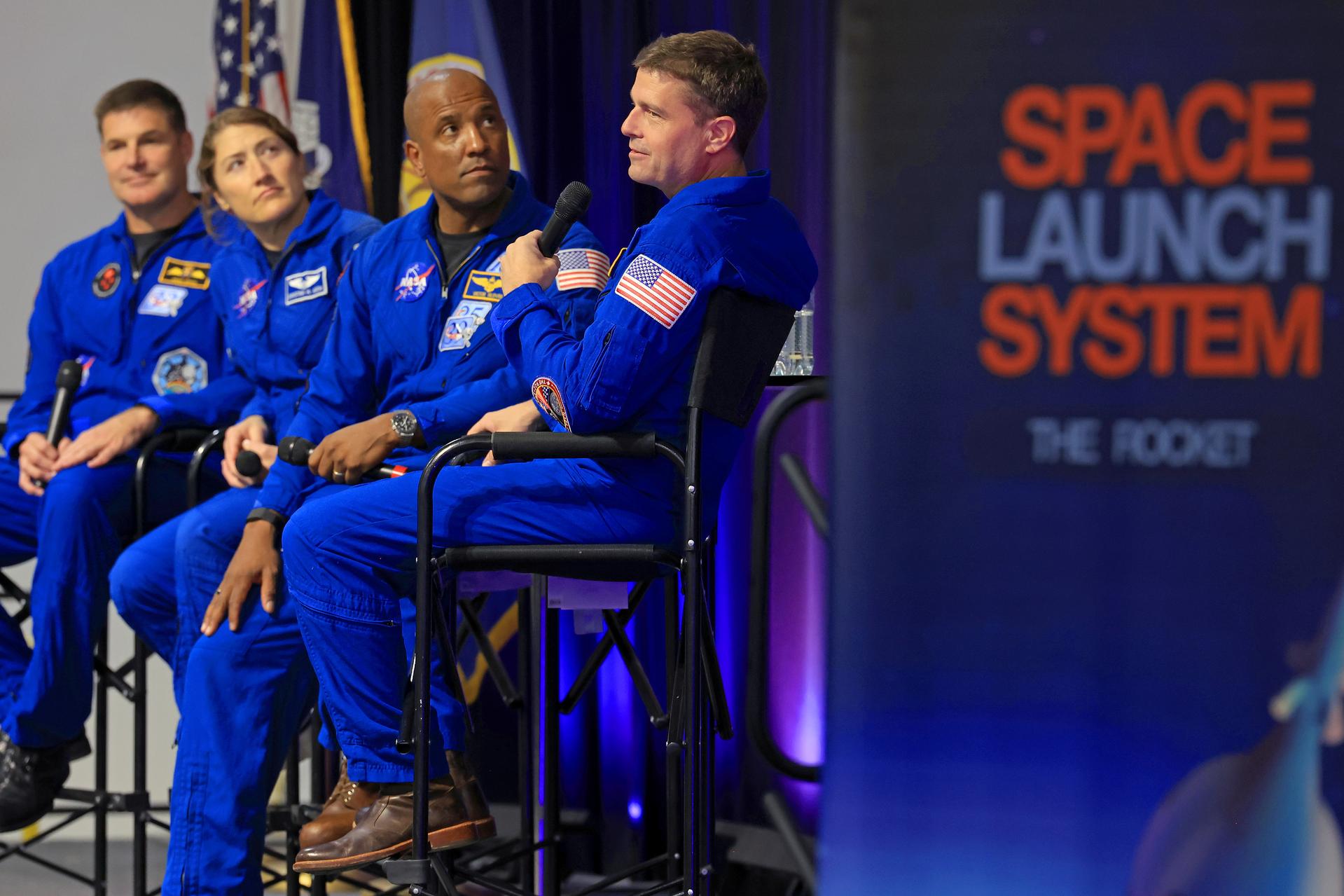 The crew of NASA's Artemis II mission visited NASA’s Michoud Assembly Facility on Sept. 3, 2026, marking their first return to the New Orleans factory since their historic test flight in April. The astronauts met with the workforce to share their gratitude for the facility's structural and manufacturing contributions to the mission's success. During an employee all-hands event, the crew reflected on their journey around the Moon, thanked Michoud team members for their contributions to the mission, and answered questions from the workforce. Artemis II was the first crewed mission of NASA’s Artemis campaign. Wiseman, Glover, Koch, and Hansen completed the approximately 10-day mission around the Moon in April 2026. Image credit: NASA/Michael DeMocker