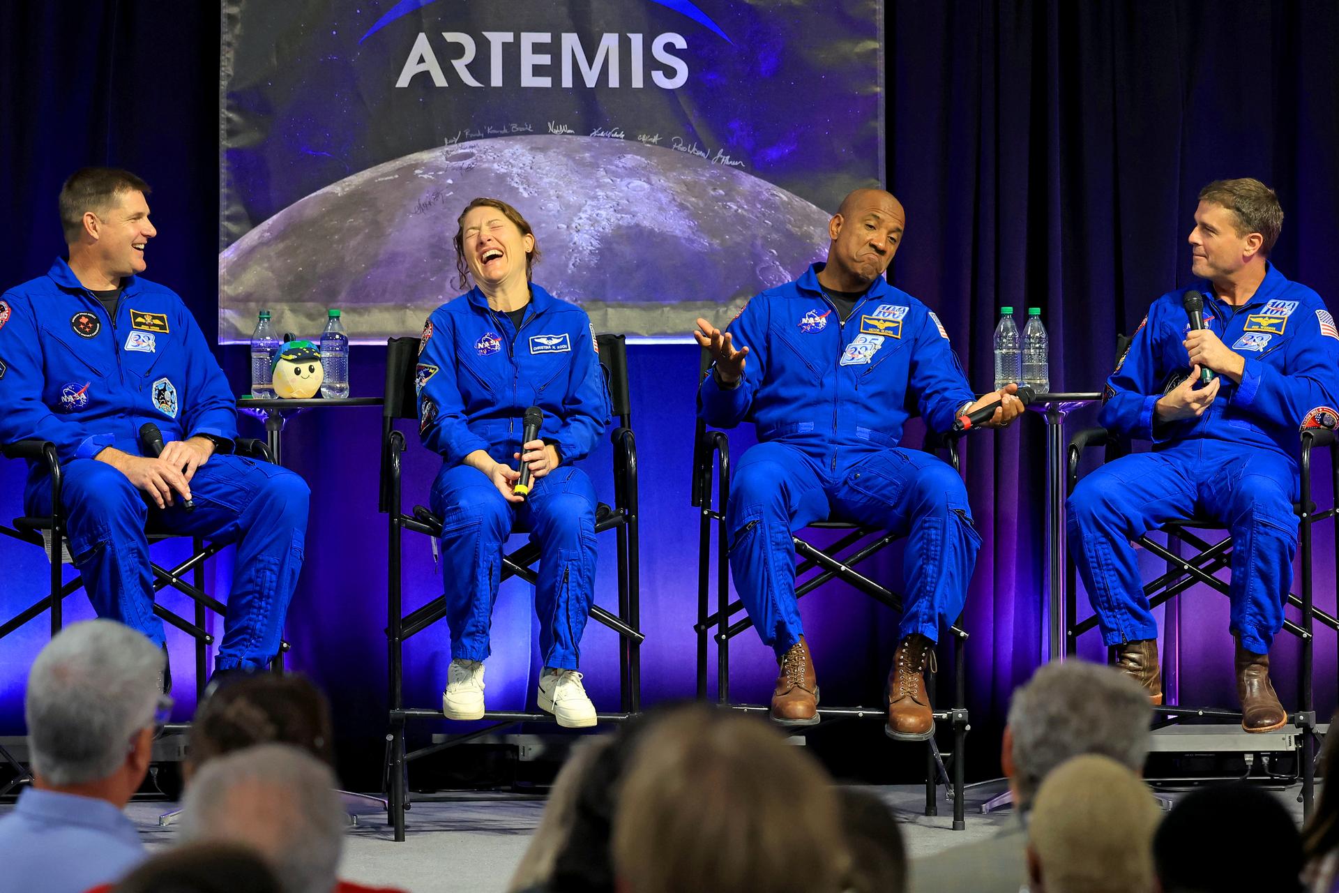 The crew of NASA's Artemis II mission visited NASA’s Michoud Assembly Facility on Sept. 3, 2026, marking their first return to the New Orleans factory since their historic test flight in April. The astronauts met with the workforce to share their gratitude for the facility's structural and manufacturing contributions to the mission's success. During an employee all-hands event, the crew reflected on their journey around the Moon, thanked Michoud team members for their contributions to the mission, and answered questions from the workforce. Artemis II was the first crewed mission of NASA’s Artemis campaign. Wiseman, Glover, Koch, and Hansen completed the approximately 10-day mission around the Moon in April 2026. Image credit: NASA/Michael DeMocker