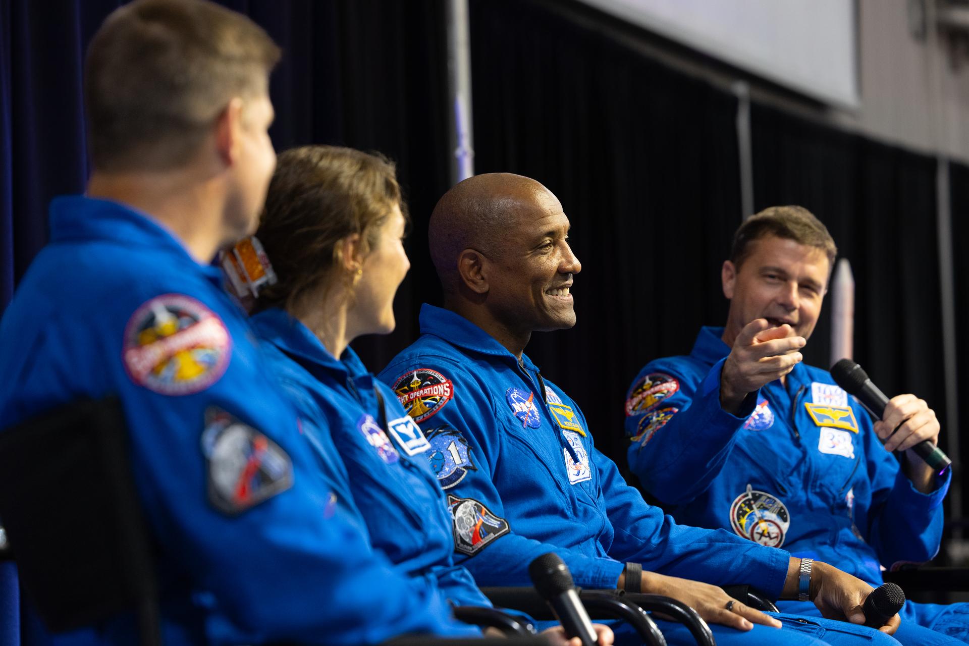 The crew of NASA's Artemis II mission visited NASA’s Michoud Assembly Facility on Sept. 3, 2026, marking their first return to the New Orleans factory since their historic test flight in April. The astronauts met with the workforce to share their gratitude for the facility's structural and manufacturing contributions to the mission's success. During an employee all-hands event, the crew reflected on their journey around the Moon, thanked Michoud team members for their contributions to the mission, and answered questions from the workforce. Artemis II was the first crewed mission of NASA’s Artemis campaign. Wiseman, Glover, Koch, and Hansen completed the approximately 10-day mission around the Moon in April 2026.