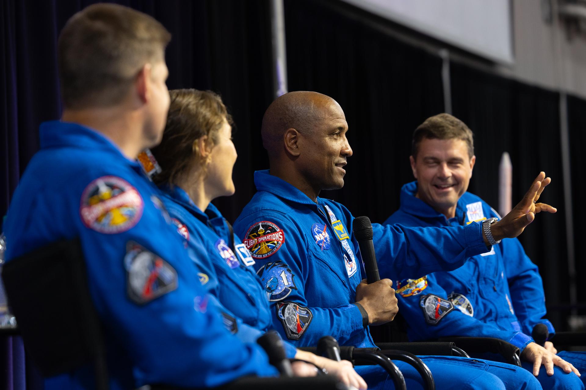 The crew of NASA's Artemis II mission visited NASA’s Michoud Assembly Facility on Sept. 3, 2026, marking their first return to the New Orleans factory since their historic test flight in April. The astronauts met with the workforce to share their gratitude for the facility's structural and manufacturing contributions to the mission's success. During an employee all-hands event, the crew reflected on their journey around the Moon, thanked Michoud team members for their contributions to the mission, and answered questions from the workforce. Artemis II was the first crewed mission of NASA’s Artemis campaign. Wiseman, Glover, Koch, and Hansen completed the approximately 10-day mission around the Moon in April 2026.
