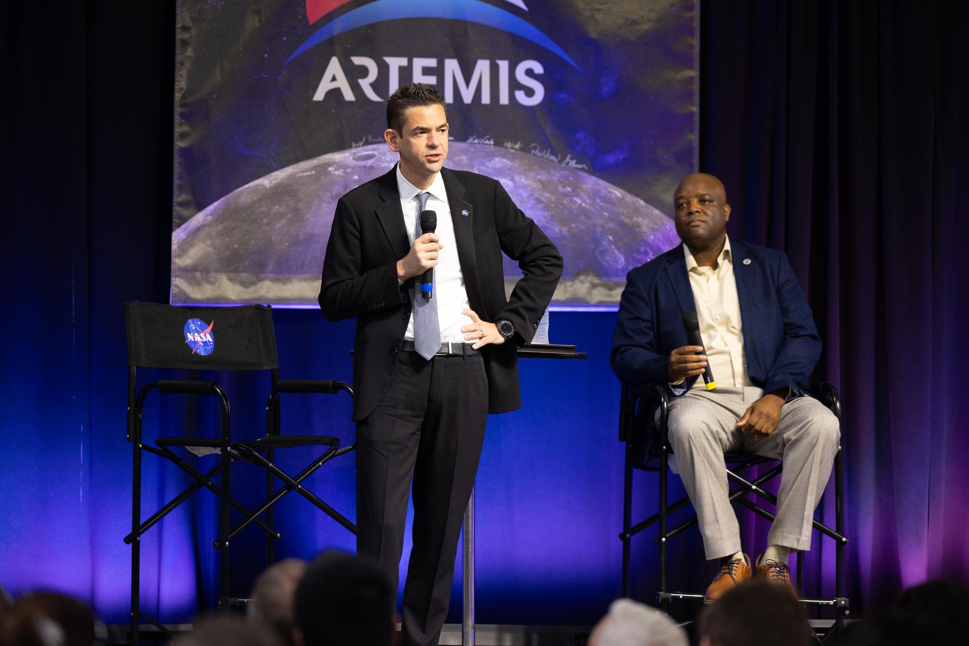 NASA Administrator Jared Isaacman speaks to the Michoud workforce during an employee town hall and Q&A session on Thursday, Sept. 17, 2026. Isaacman, NASA’s 15th administrator, stopped at Michoud during his multi-center tour to meet with employees, contractors, and partners.