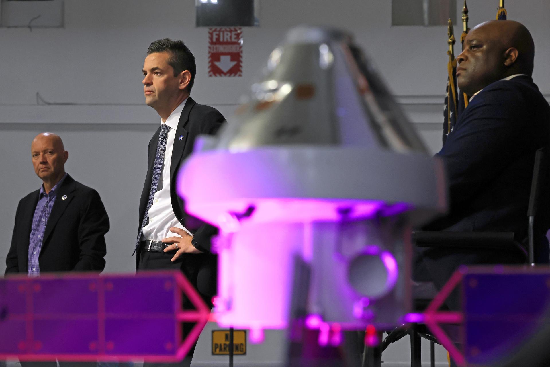NASA Administrator Jared Isaacman speaks to the Michoud workforce during an employee town hall and Q&A session on Thursday, Sept. 17, 2026. Isaacman, NASA’s 15th administrator, stopped at Michoud during his multi-center tour to meet with employees, contractors, and partners. Image credit: NASA/Michael DeMocker