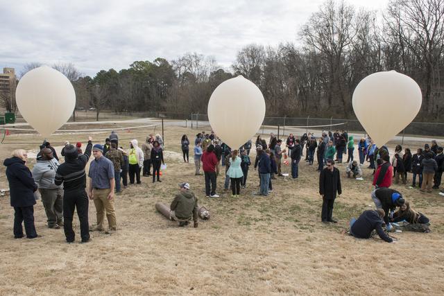 NASA image: Community college students conducting experiment
