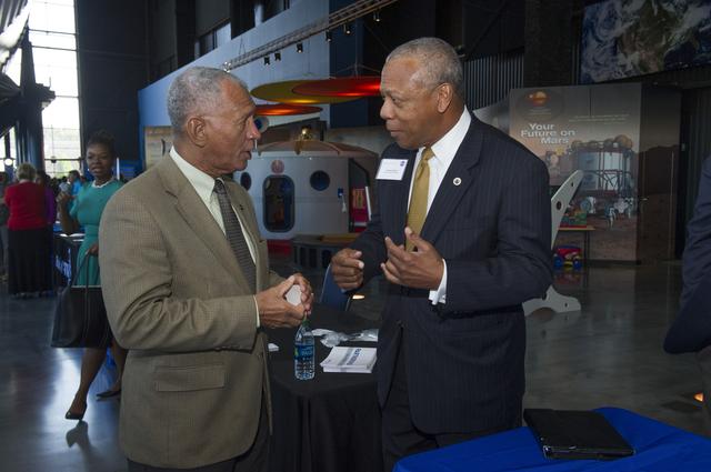 NASA image: NASA Administrator, Charles Bolden, speaking with Legand Burge