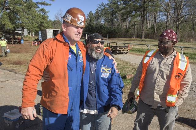 NASA image: Butch Wilmore with construction worker