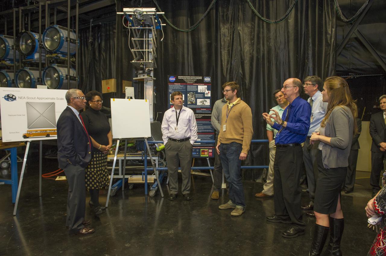 NASA ADMINISTRATOR BOLDEN IS BRIEFED ON NEA SCOUT PROGRESS BY LES JOHNSON