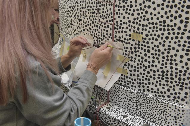 NASA image: INSTALLATION OF STRESS SENSORS TO SBKF COMPOSITE TANK