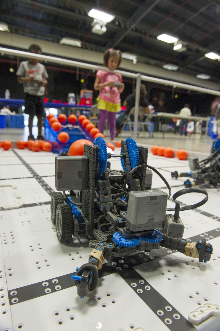 YOUNG PEOPLE PARTICIPATING IN “TAKE OUR CHILDREN TO WORK DAY,” AIDED BY STUDENTS AND TEACHERS ON THE MOULTON ROBOTICS TECHNOLOGIES TEAM FROM MOULTON MIDDLE SCHOOL AND LAWRENCE COUNTY HIGH SCHOOL, BOTH IN MOULTON, ALABAMA, LEARNED TO OPERATE ROBOTS