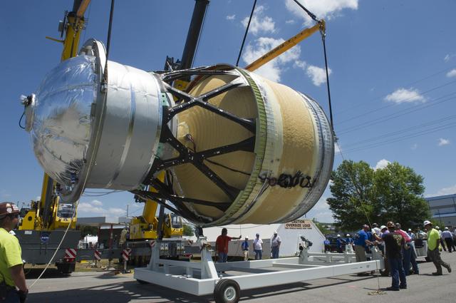 NASA image: INTERIM CRYOGENIC PROPULSION STAGE TEST ARTICLE UNLOADED PRIOR T