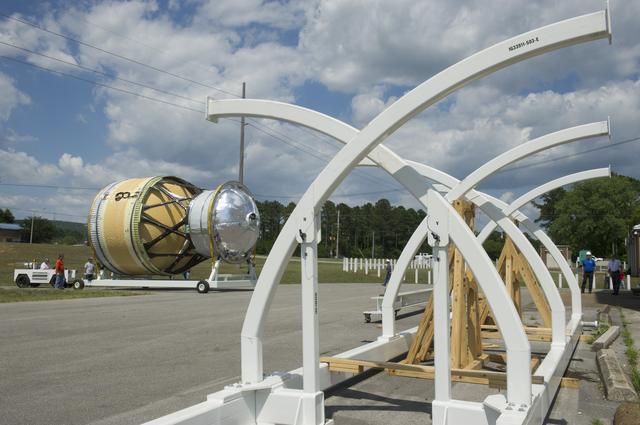 NASA image: INTERIM CRYOGENIC PROPULSION STAGE TEST ARTICLE UNLOADED PRIOR T