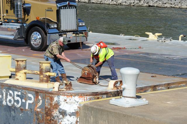 NASA image: SLS INTERIM CRYOGENIC PROPULSION STAGE TEST ARTICLE ARRIVAL