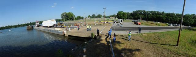 NASA image: SLS INTERIM CRYOGENIC PROPULSION STAGE TEST ARTICLE ARRIVAL