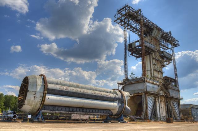 NASA image: SATURN S-1B STAGE (SA-T) WITH PROPULSION AND STRUCTURAL TEST FAC