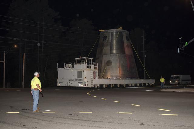NASA image: LAUNCH VEHICLE STAGE ADAPTER MOVE TO TEST FACILITY