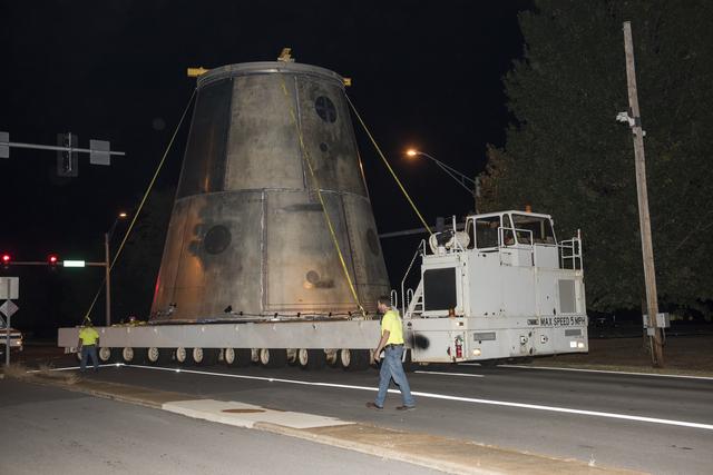 NASA image: LAUNCH VEHICLE STAGE ADAPTER MOVE TO TEST FACILITY