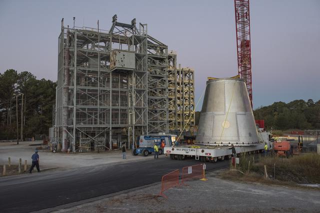 NASA image: LAUNCH VEHICLE STAGE ADAPTER MOVE TO TEST FACILITY