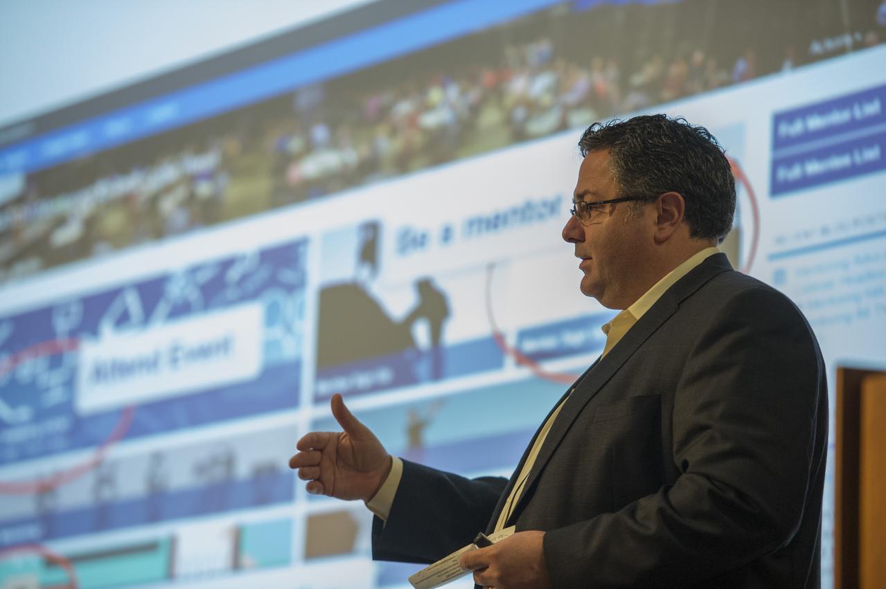 MARSHALL CENTER DIRECTOR TODD MAY UPDATES MARSHALL TEAM MEMBERS ON THE CENTER'S REALIGNMENT PLANS.