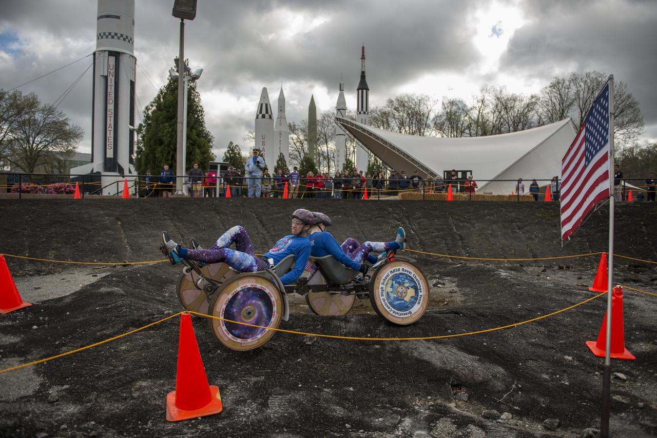 2017 Exploration Rover Challenge events at the U.S. Space and Rocket Center in Huntsville, Alabama. High school and college students from around the U.S. and the world come together for this 2 day event which challenges them to compete for the fastest time as well as technical design of the actual rover itself.