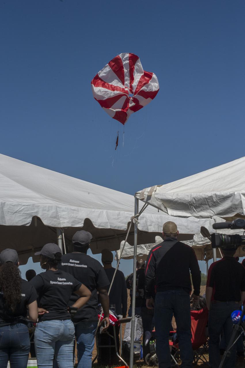 Student Launch Initiative participants launch their rockets at Bragg Farms in Toney, Alabama