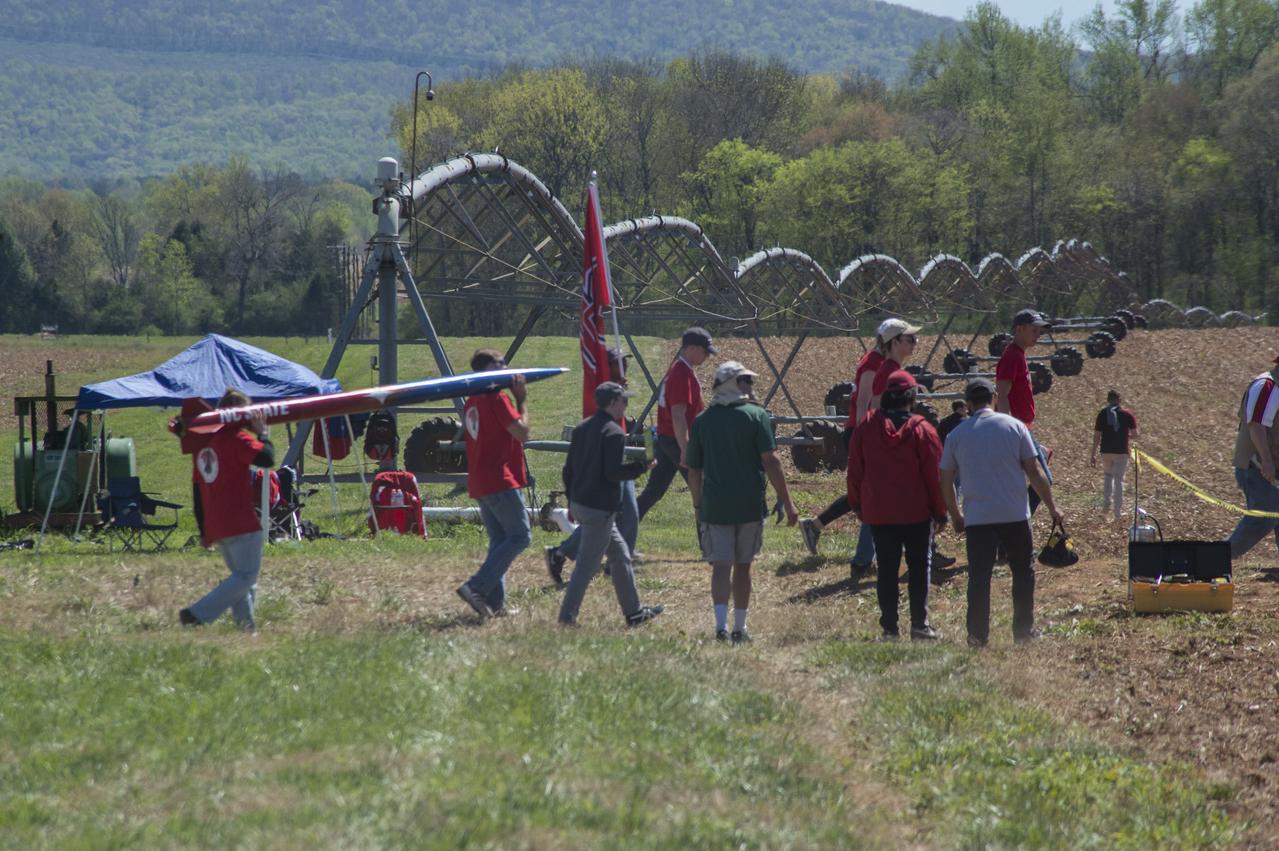 Student Launch Initiative participants launch their rockets at Bragg Farms in Toney, Alabama