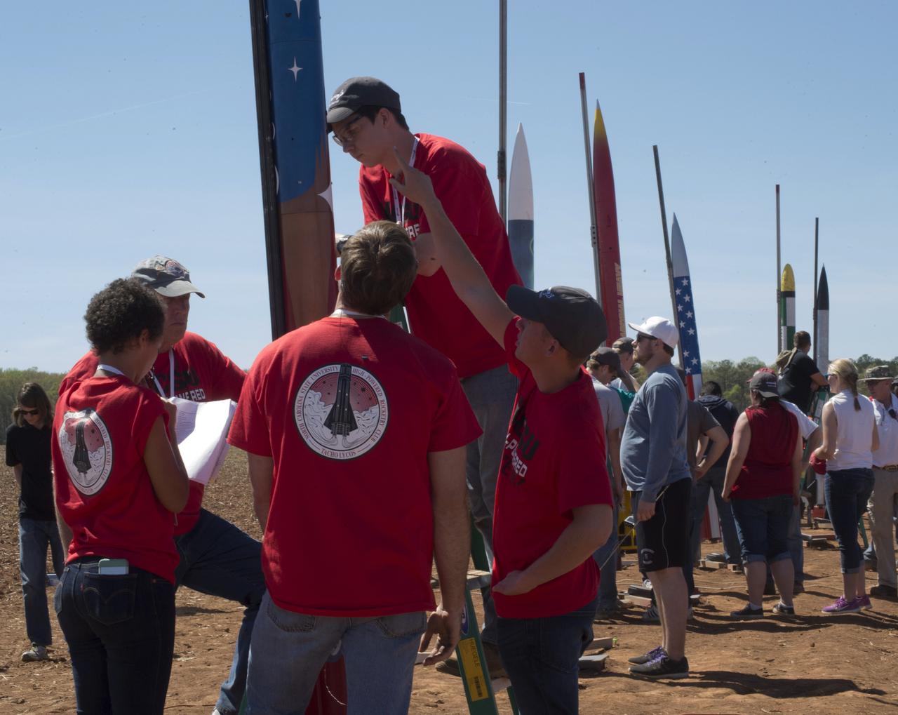 Student Launch Initiative participants launch their rockets at Bragg Farms in Toney, Alabama
