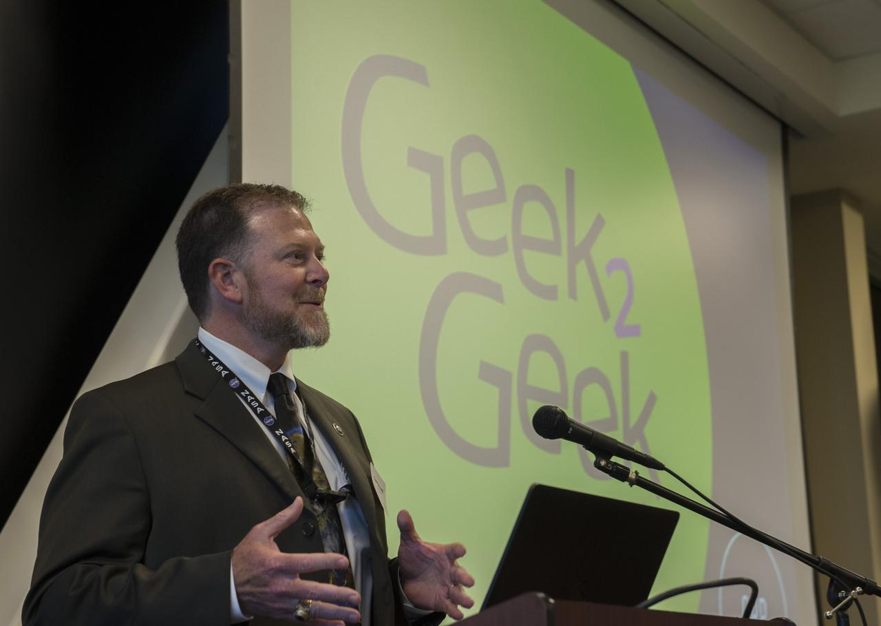 Kent Criswell speaks at Geek @ Geek event at Aegis Technologies