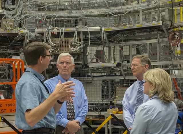 NASA image: U.S. Representatives Mo Brooks and Lamar Smith tour Marshall Space Flight Center facilities
