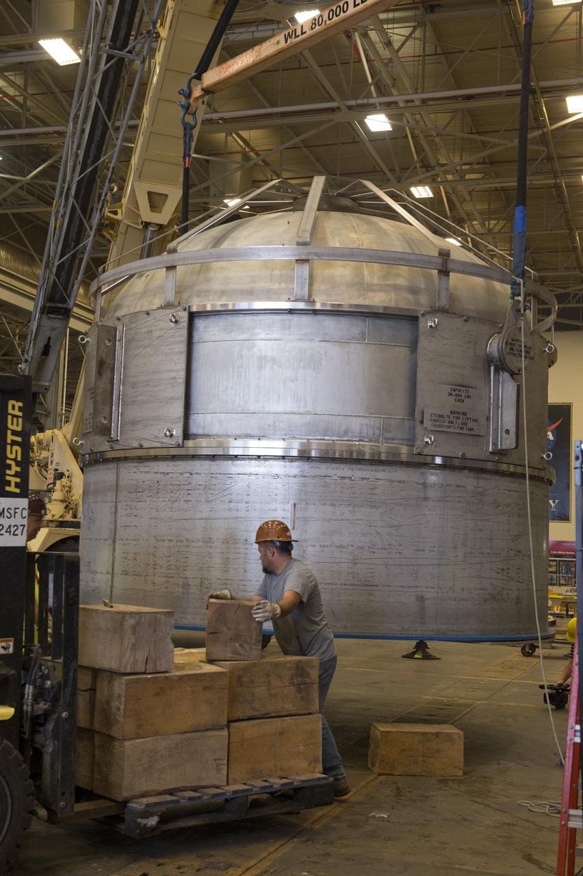 SHIIVER (Structural Heat Intercept Insulation Vibration Evaluation Rig) is a cryogenic test tank developed to evaluate heat intercept concepts. It arrived at Marshall Space Flight Center on August 10, 2017. The tank will receive heat sensors and spray-on foam insulation before making its way to Plum Brook station for further insulation and testing.