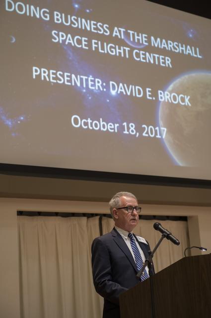 NASA image: David Brock addresses the "How to Launch Your Business with NASA" forum.