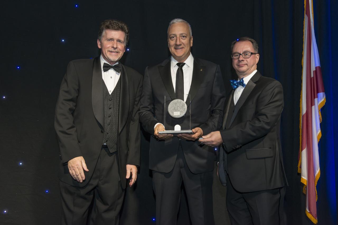 The annual Dr. Wernher Von Braun Memorial Dinner was held at the U.S. Space and Rocket Center's Davidson Center on October 26, 2017 with Keynote speaker General John Hyten, Commander of U.S. Strategic Command. Emcee was Mark Larson of Mark Larson Media Services, Inc. Dr. Wernher Von Braun Memorial Scholarships were presented to 8 college students by the National Space Club. Educator of the Year was awarded to Tammy Thorpe; Community Service award was presented to Huntsville, Al. Mayor Tommy Battle. The Communications Award was presented to retired astronaut Dr. Mike Massimino. The Distinguished Science Award was presented to Dr. Martin Weisskopf. The Astronautics Engineer Award was presented to Douglas R. Cooke. The Dr. Wernher Von Braun Space Flight Trophy was presented to Robert Lightfoot. 