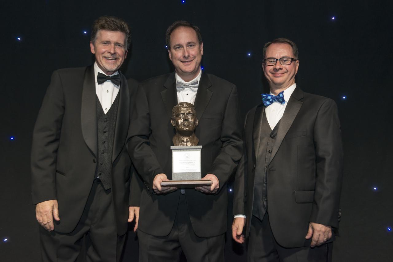 The annual Dr. Wernher Von Braun Memorial Dinner was held at the U.S. Space and Rocket Center's Davidson Center on October 26, 2017 with Keynote speaker General John Hyten, Commander of U.S. Strategic Command. Emcee was Mark Larson of Mark Larson Media Services, Inc. Dr. Wernher Von Braun Memorial Scholarships were presented to 8 college students by the National Space Club. Educator of the Year was awarded to Tammy Thorpe; Community Service award was presented to Huntsville, Al. Mayor Tommy Battle. The Communications Award was presented to retired astronaut Dr. Mike Massimino. The Distinguished Science Award was presented to Dr. Martin Weisskopf. The Astronautics Engineer Award was presented to Douglas R. Cooke. The Dr. Wernher Von Braun Space Flight Trophy was presented to Robert Lightfoot. 