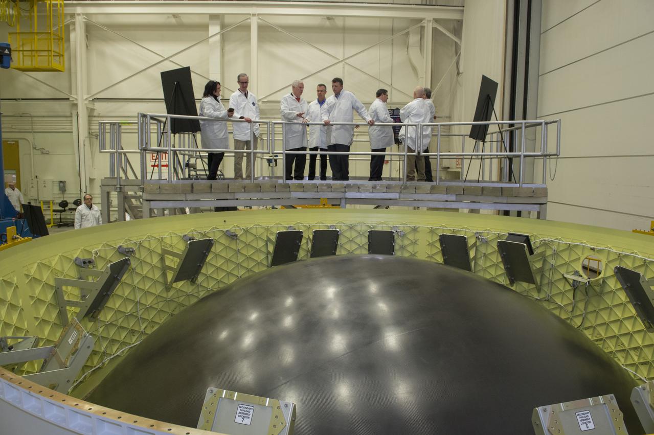 Congressman Mo Brooks visits MSFC to view Orion Stage Adapter flight hardware in bldg. 4708 and  Robotic Tape Laying and Additive Manufacturing Facility in bldg. 4707.