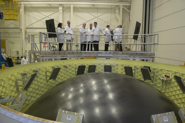 NASA image: Congressman Mo Brooks views Orion Stage Adapter, (OSA), flight h