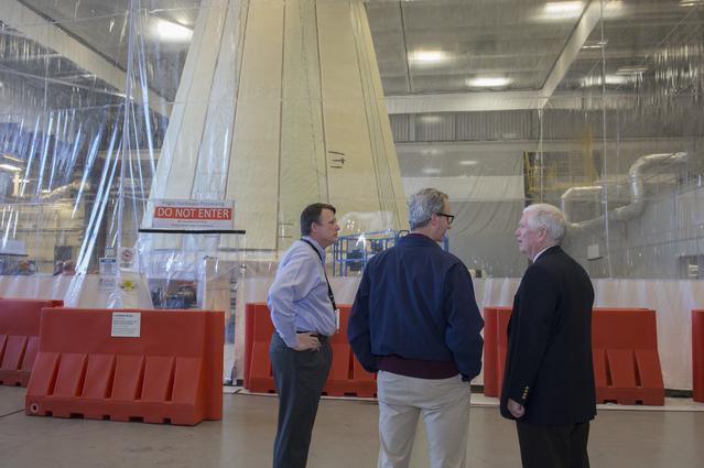 NASA image: Congressman Mo Brooks views Orion Stage Adapter, (OSA), flight h