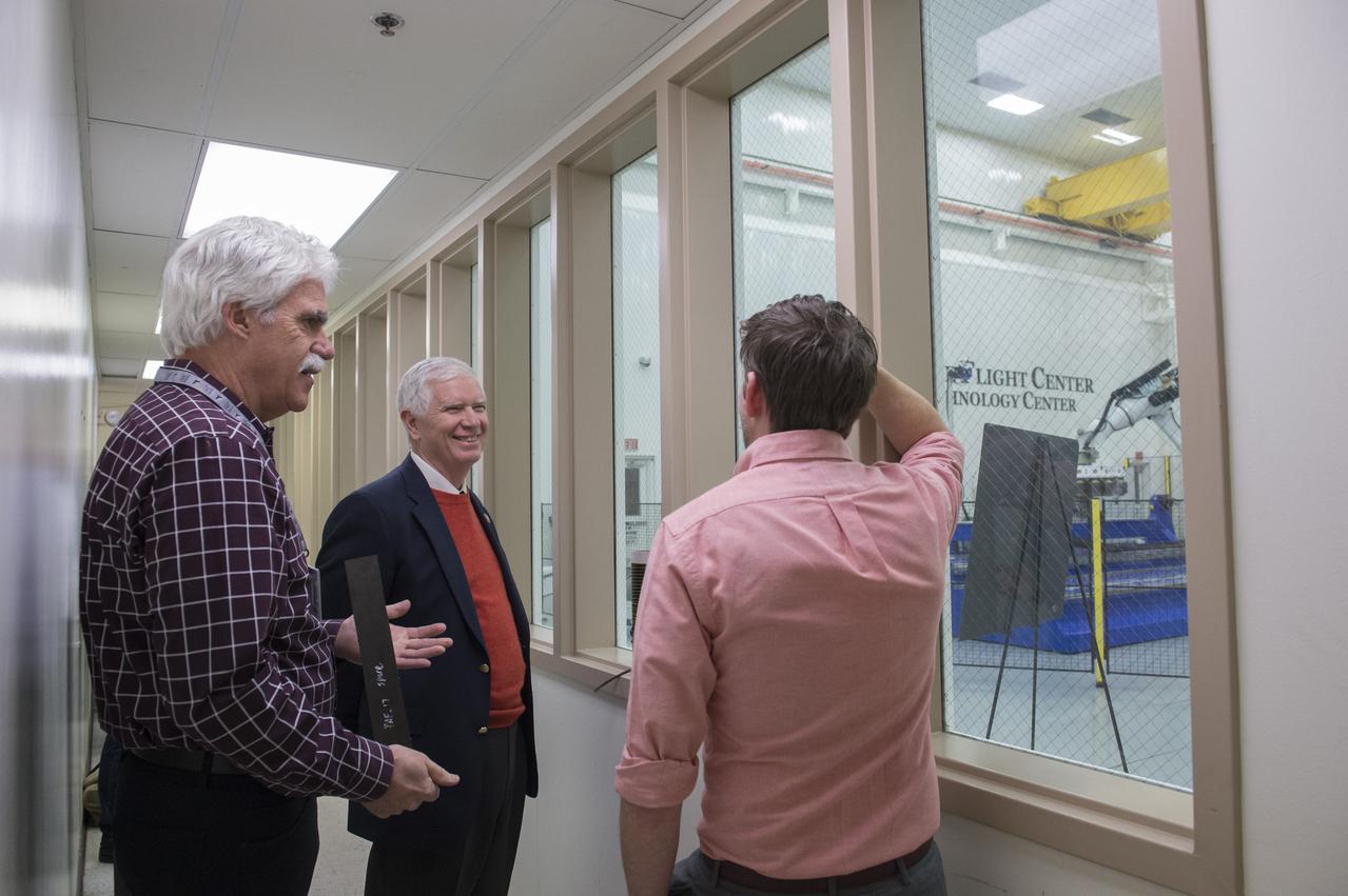 Congressman Mo Brooks visits MSFC to view Orion Stage Adapter flight hardware in bldg. 4708 and  Robotic Tape Laying and Additive Manufacturing Facility in bldg. 4707.