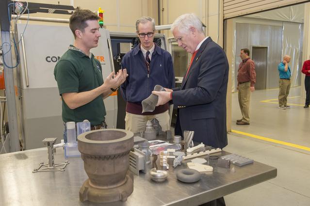 NASA image: Congressman Mo Brooks views Orion Stage Adapter, (OSA), flight h