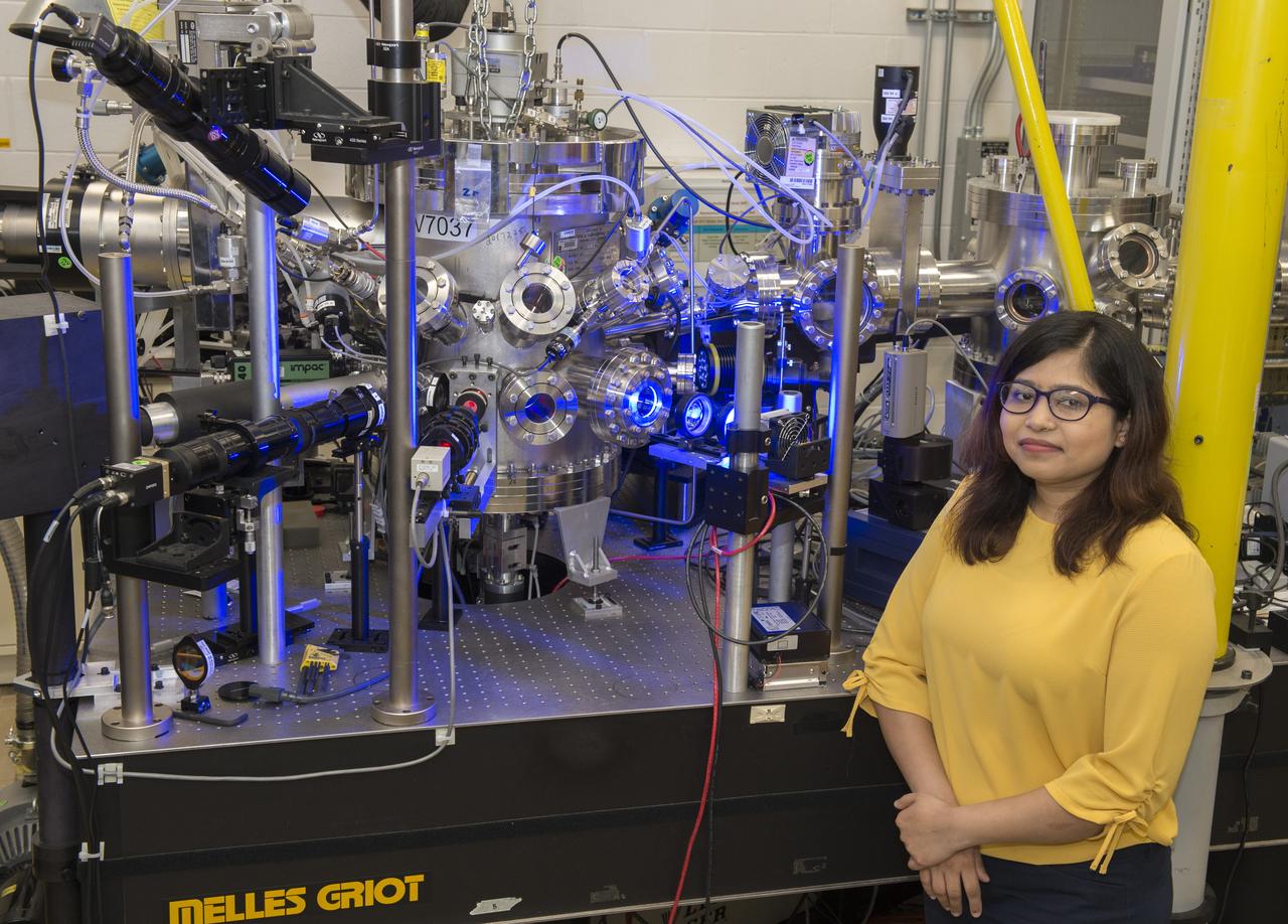 Jannatun Nawer (graduate student from Tufts University) visited the MSFC electrostatic levitation (ESL) laboratory is support of Dr. Douglas Matsonâ€™s (Tufts University) grant, â€œRound Robin - Thermophysical Property Measurementâ€ (NNX17AH41G).  Ms. Nawer is researching CMSX-4 Plus, a nickel-based superalloy, in support of future experiments on the International Space Station (ISS).