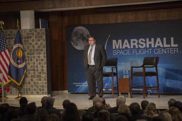 MSFC Director Todd May conducts All Hands meeting with Marshall Personnel following State of NASA address by Acting NASA Administrator Robert Lightfoot