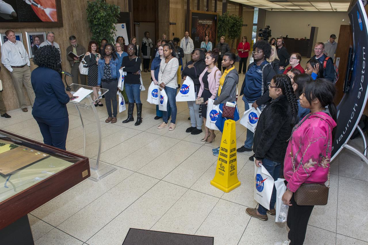 Guest speaker for the 2018 Women's History Month program was filmmaker and feminist blogger Erin Bagwell. The program featured a screening of Ms. Bagwell's feminist documentary film "Dream, Girl". In attendance were Marshall Space Flight Center employees as well as local area high school and college students.