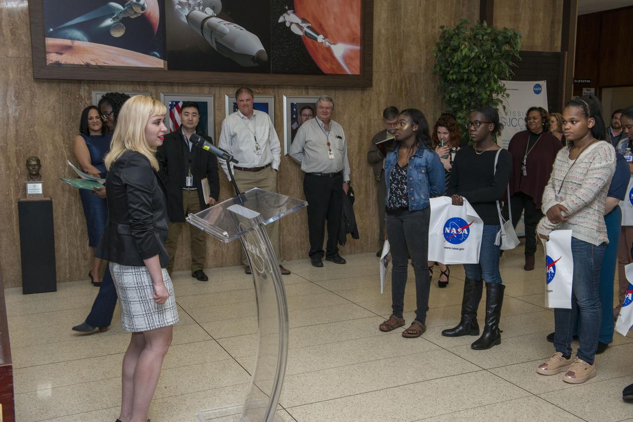 Guest speaker for the 2018 Women's History Month program was filmmaker and feminist blogger Erin Bagwell. The program featured a screening of Ms. Bagwell's feminist documentary film "Dream, Girl". In attendance were Marshall Space Flight Center employees as well as local area high school and college students.