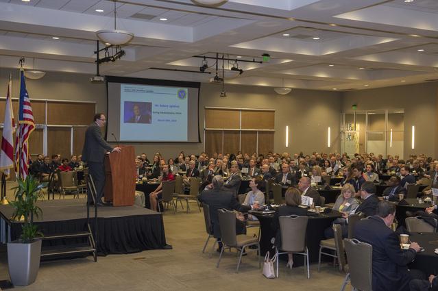 NASA image: NASA Acting Administrator Robert Lightfoot addresses members of the National Space Club at a breakfast meeting in the Jackson Conference Center in Huntsville, Alabama.