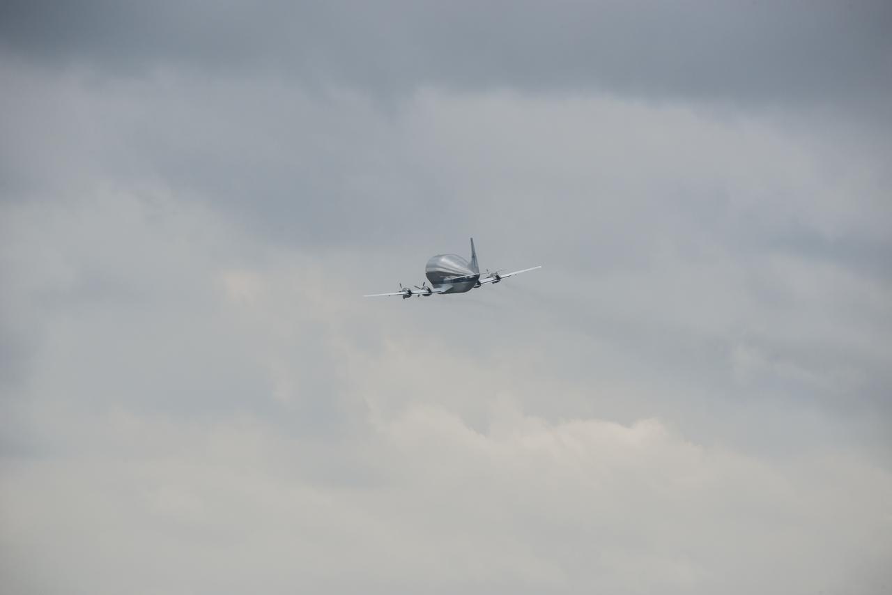  NASA's Super Guppy aircraft arrives to the U.S. Army’s Redstone Airfield in Huntsville, Alabama, April 2, to pick up flight hardware for NASA’s Space Launch System – its new, deep-space rocket that will enable astronauts to begin their journey to explore destinations far into the solar system. The Guppy will depart on Tuesday, April 3 to deliver the Orion stage adapter to NASA’s Kennedy Space Center in Florida for flight preparations. On Exploration Mission-1, the first integrated flight of the SLS and the Orion spacecraft, the adapter will connect Orion to the rocket and carry 13 CubeSats as secondary payloads.